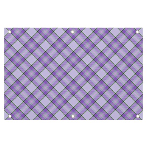 Purple Plaid Tartan 2 Diagonal Banner and Sign 6  x 4  from ArtsNow.com Front