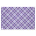 Purple Plaid Tartan 2 Diagonal Banner and Sign 6  x 4 