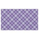 Purple Plaid Tartan 2 Diagonal Banner and Sign 7  x 4 