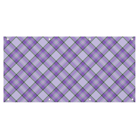 Purple Plaid Tartan 2 Diagonal Banner and Sign 8  x 4  from ArtsNow.com Front