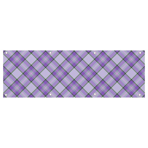 Purple Plaid Tartan 2 Diagonal Banner and Sign 9  x 3  from ArtsNow.com Front