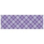 Purple Plaid Tartan 2 Diagonal Banner and Sign 9  x 3 