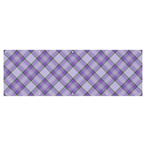 Purple Plaid Tartan 2 Diagonal Banner and Sign 12  x 4  from ArtsNow.com Front