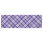 Purple Plaid Tartan 2 Diagonal Banner and Sign 12  x 4 