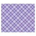 Purple Plaid Tartan 2 Diagonal Premium Plush Fleece Blanket (Small)