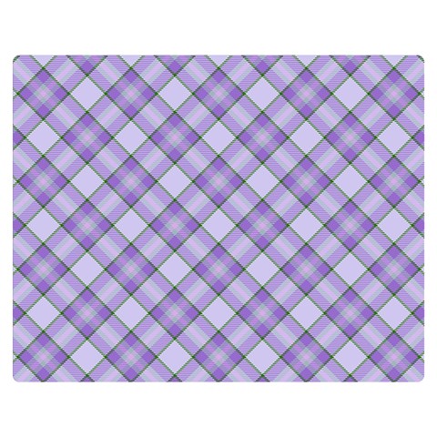 Purple Plaid Tartan 2 Diagonal Premium Plush Fleece Blanket (Medium) from ArtsNow.com 60 x50  Blanket Front