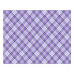 Purple Plaid Tartan 2 Diagonal Premium Plush Fleece Blanket (Large)