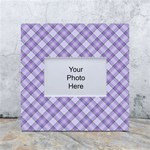 Purple Plaid Tartan 2 Diagonal White Box Photo Frame 4  x 6 