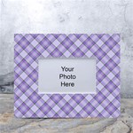 Purple Plaid Tartan 2 Diagonal White Tabletop Photo Frame 4 x6 