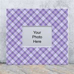 Purple Plaid Tartan 2 Diagonal White Wall Photo Frame 5  x 7 