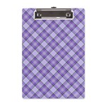 Purple Plaid Tartan 2 Diagonal A5 Acrylic Clipboard