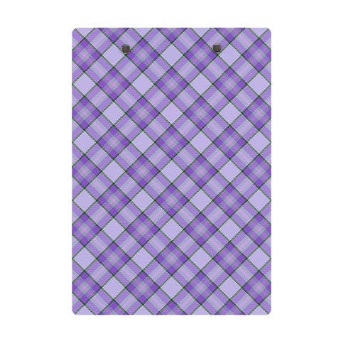 Purple Plaid Tartan 2 Diagonal A5 Acrylic Clipboard from ArtsNow.com Back