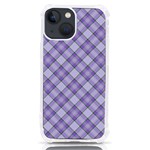 Purple Plaid Tartan 2 Diagonal iPhone 13 mini TPU UV Print Case