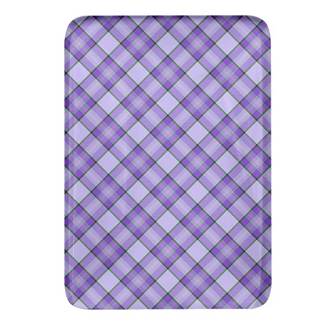 Purple Plaid Tartan 2 Diagonal Rectangular Glass Fridge Magnet (4 pack) from ArtsNow.com Front