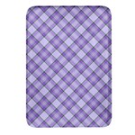 Purple Plaid Tartan 2 Diagonal Rectangular Glass Fridge Magnet (4 pack)