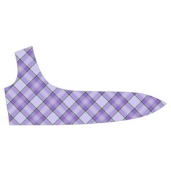 Purple Plaid Tartan 2 Diagonal Trumpet Sleeve Cropped Top from ArtsNow.com Front Right