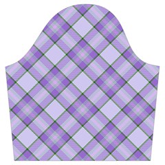 Purple Plaid Tartan 2 Diagonal Trumpet Sleeve Cropped Top from ArtsNow.com Sleeve Right