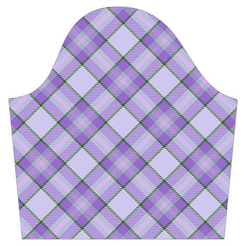 Purple Plaid Tartan 2 Diagonal Trumpet Sleeve Cropped Top from ArtsNow.com Sleeve Left