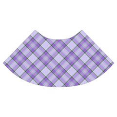 Purple Plaid Tartan 2 Diagonal Trumpet Sleeve Cropped Top from ArtsNow.com Cuff Right