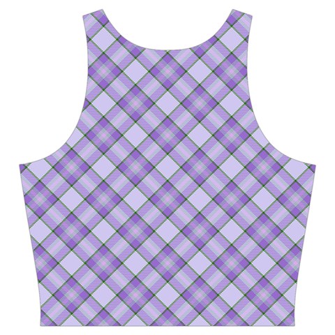 Purple Plaid Tartan 2 Diagonal Cut Out Top from ArtsNow.com Back