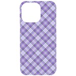 Purple Plaid Tartan 2 Diagonal iPhone 15 Pro Max Black UV Print PC Hardshell Case