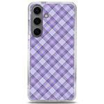 Purple Plaid Tartan 2 Diagonal Samsung Galaxy S24 6.2 Inch TPU UV Case