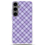 Purple Plaid Tartan 2 Diagonal Samsung Galaxy S24 Ultra 6.9 Inch TPU UV Case