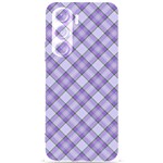 Purple Plaid Tartan 2 Diagonal Samsung Galaxy S24 Plus 6.7 Inch Black TPU UV Case