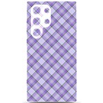 Purple Plaid Tartan 2 Diagonal Samsung Galaxy S24 Ultra 6.9 Inch Black TPU UV Case