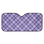 Purple Plaid Tartan 2 Diagonal Car Windshield Sunshade