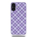 Purple Plaid Tartan 2 Diagonal iPhone 16 TPU UV Print Case