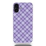 Purple Plaid Tartan 2 Diagonal iPhone 16 Plus TPU UV Print Case