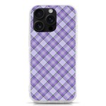 Purple Plaid Tartan 2 Diagonal iPhone 16 Pro TPU UV Print Case