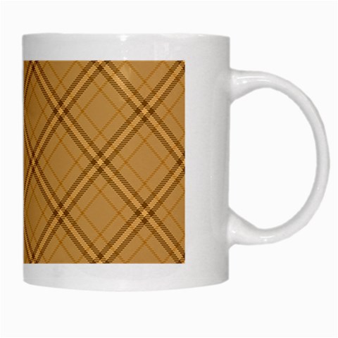 Autumn Fall Plaid Tartan 1 Diagonal White Mug from ArtsNow.com Right