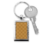 Autumn Fall Plaid Tartan 1 Diagonal Key Chain (Rectangle)