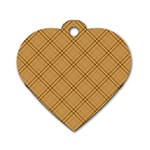 Autumn Fall Plaid Tartan 1 Diagonal Dog Tag Heart (One Side)