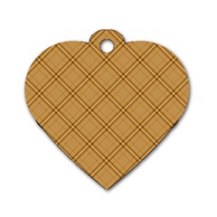 Autumn Fall Plaid Tartan 1 Diagonal Dog Tag Heart (Two Sides) from ArtsNow.com Front