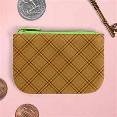 Autumn Fall Plaid Tartan 1 Diagonal Mini Coin Purse from ArtsNow.com Front