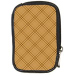 Autumn Fall Plaid Tartan 1 Diagonal Compact Camera Leather Case