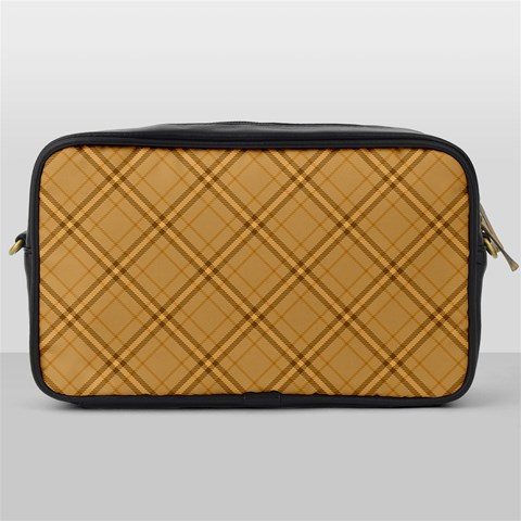 Autumn Fall Plaid Tartan 1 Diagonal Toiletries Bag (One Side) from ArtsNow.com Front