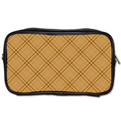 Autumn Fall Plaid Tartan 1 Diagonal Toiletries Bag (Two Sides) from ArtsNow.com Front