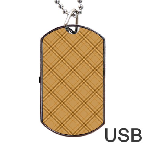 Autumn Fall Plaid Tartan 1 Diagonal Dog Tag USB Flash (Two Sides) from ArtsNow.com Front