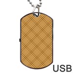 Autumn Fall Plaid Tartan 1 Diagonal Dog Tag USB Flash (Two Sides)