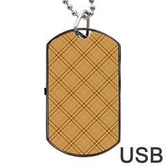 Autumn Fall Plaid Tartan 1 Diagonal Dog Tag USB Flash (Two Sides) from ArtsNow.com Back