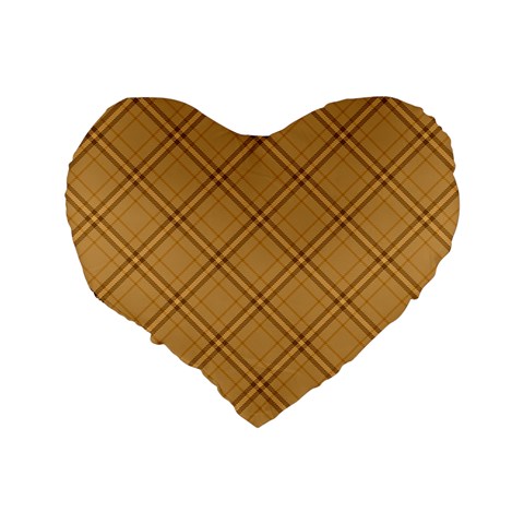 Autumn Fall Plaid Tartan 1 Diagonal Standard 16  Premium Heart Shape Cushions from ArtsNow.com Back