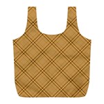 Autumn Fall Plaid Tartan 1 Diagonal Full Print Recycle Bag (L)