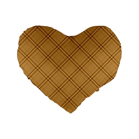 Autumn Fall Plaid Tartan 1 Diagonal Standard 16  Premium Flano Heart Shape Cushions from ArtsNow.com Front