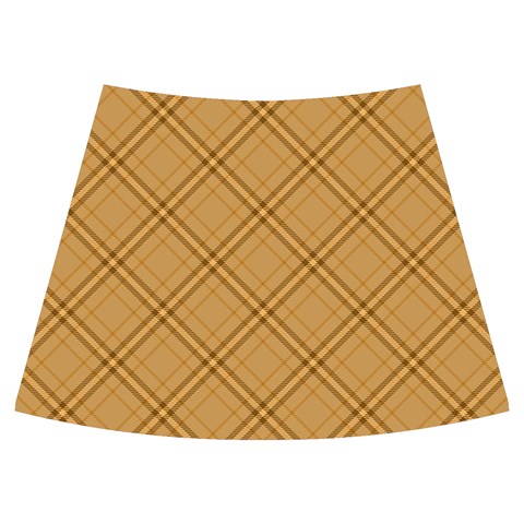 Autumn Fall Plaid Tartan 1 Diagonal Knee Front Skirt