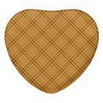 Autumn Fall Plaid Tartan 1 Diagonal Heart Glass Fridge Magnet (4 pack)