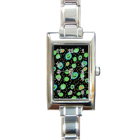 Doodle Dot Drawing Rectangle Italian Charm Watch from ArtsNow.com Front